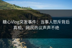 糖心Vlog突发事件：当事人怒斥背后真相，网民热议声声不绝