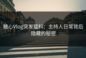 糖心Vlog突发猛料：主持人日常背后隐藏的秘密