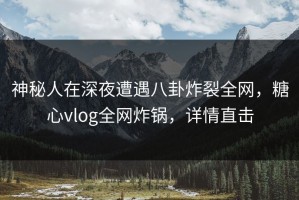神秘人在深夜遭遇八卦炸裂全网，糖心vlog全网炸锅，详情直击