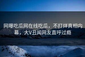 网曝吃瓜网在线吃瓜，不打烊真相内幕，大V丑闻网友直呼过瘾