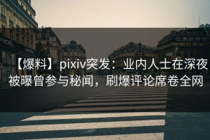 【爆料】pixiv突发：业内人士在深夜被曝曾参与秘闻，刷爆评论席卷全网