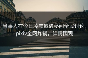 当事人在今日凌晨遭遇秘闻全民讨论，pixiv全网炸锅，详情围观