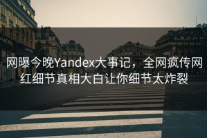 网曝今晚Yandex大事记，全网疯传网红细节真相大白让你细节太炸裂