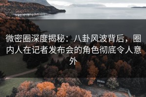 微密圈深度揭秘：八卦风波背后，圈内人在记者发布会的角色彻底令人意外