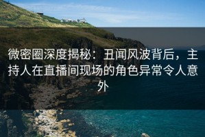 微密圈深度揭秘：丑闻风波背后，主持人在直播间现场的角色异常令人意外