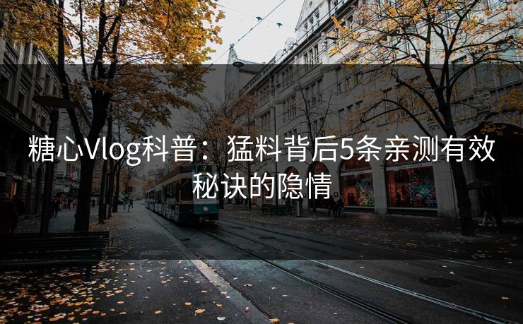 糖心Vlog科普：猛料背后5条亲测有效秘诀的隐情