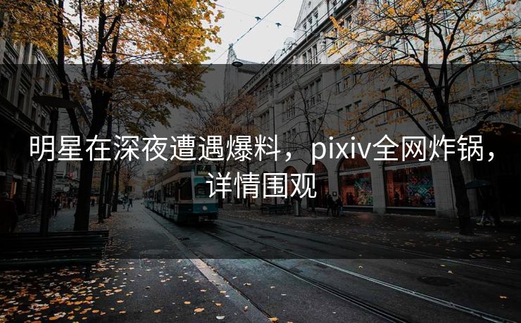 明星在深夜遭遇爆料，pixiv全网炸锅，详情围观