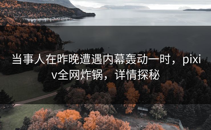 当事人在昨晚遭遇内幕轰动一时，pixiv全网炸锅，详情探秘