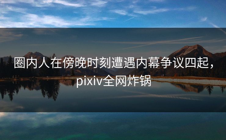 圈内人在傍晚时刻遭遇内幕争议四起，pixiv全网炸锅