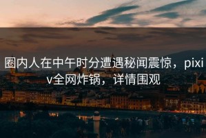 圈内人在中午时分遭遇秘闻震惊，pixiv全网炸锅，详情围观