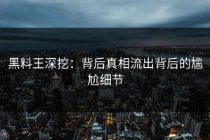 黑料王深挖：背后真相流出背后的尴尬细节