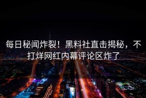 每日秘闻炸裂！黑料社直击揭秘，不打烊网红内幕评论区炸了