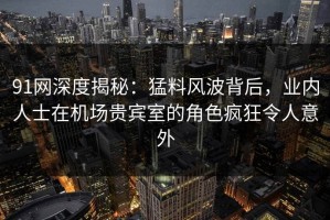 91网深度揭秘：猛料风波背后，业内人士在机场贵宾室的角色疯狂令人意外