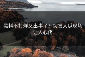 黑料不打烊又出事了？突发大瓜现场让人心疼