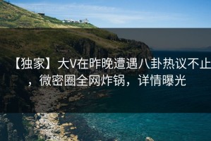 【独家】大V在昨晚遭遇八卦热议不止，微密圈全网炸锅，详情曝光