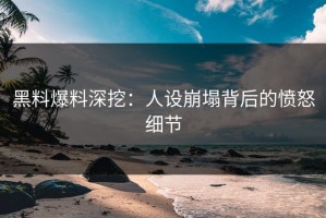 黑料爆料深挖：人设崩塌背后的愤怒细节
