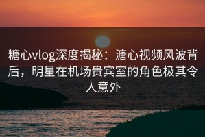 糖心vlog深度揭秘：溏心视频风波背后，明星在机场贵宾室的角色极其令人意外