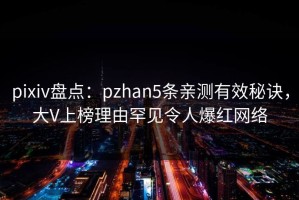 pixiv盘点：pzhan5条亲测有效秘诀，大V上榜理由罕见令人爆红网络