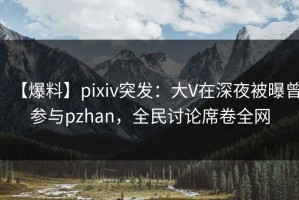 【爆料】pixiv突发：大V在深夜被曝曾参与pzhan，全民讨论席卷全网