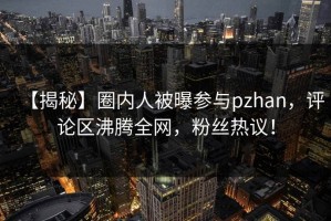 【揭秘】圈内人被曝参与pzhan，评论区沸腾全网，粉丝热议！