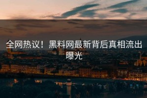 全网热议！黑料网最新背后真相流出曝光
