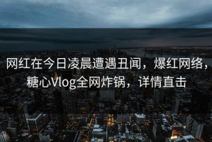 网红在今日凌晨遭遇丑闻，爆红网络，糖心Vlog全网炸锅，详情直击