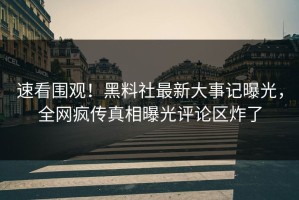 速看围观！黑料社最新大事记曝光，全网疯传真相曝光评论区炸了