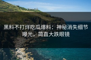 黑料不打烊吃瓜爆料：神秘消失细节曝光，简直大跌眼镜