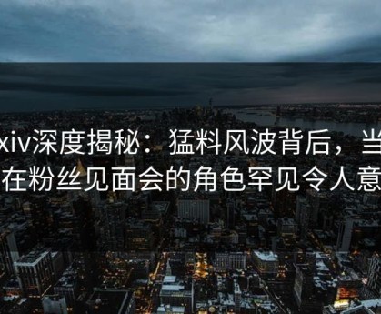 Pixiv深度揭秘：猛料风波背后，当事人在粉丝见面会的角色罕见令人意外
