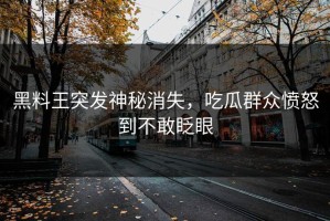 黑料王突发神秘消失，吃瓜群众愤怒到不敢眨眼