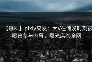 【爆料】pixiv突发：大V在傍晚时刻被曝曾参与内幕，曝光席卷全网