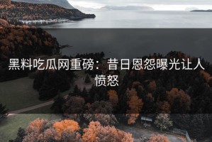 黑料吃瓜网重磅：昔日恩怨曝光让人愤怒