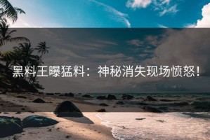 黑料王曝猛料：神秘消失现场愤怒！