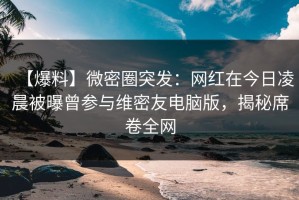 【爆料】微密圈突发：网红在今日凌晨被曝曾参与维密友电脑版，揭秘席卷全网