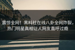 震惊全网！黑料社在线八卦全网炸裂，热门明星真相让人网友直呼过瘾