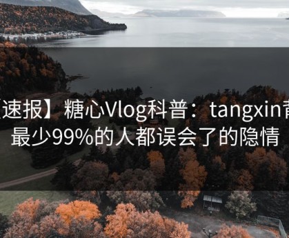 【速报】糖心Vlog科普：tangxin背后最少99%的人都误会了的隐情