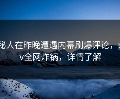 神秘人在昨晚遭遇内幕刷爆评论，pixiv全网炸锅，详情了解