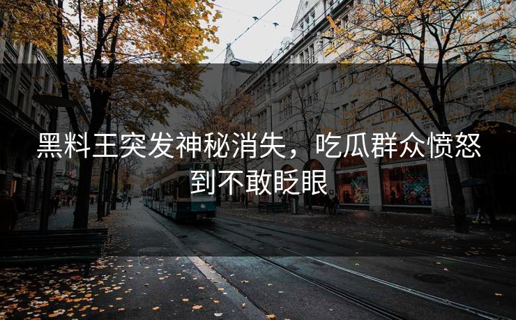 黑料王突发神秘消失，吃瓜群众愤怒到不敢眨眼