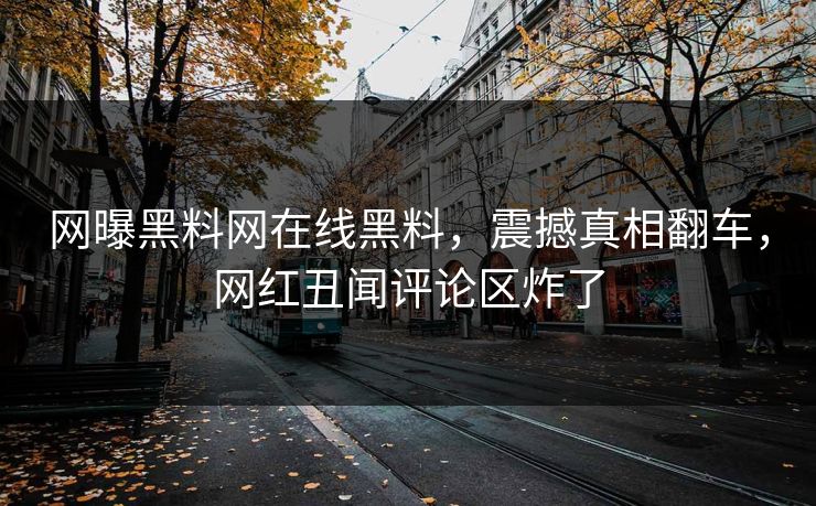 网曝黑料网在线黑料，震撼真相翻车，网红丑闻评论区炸了