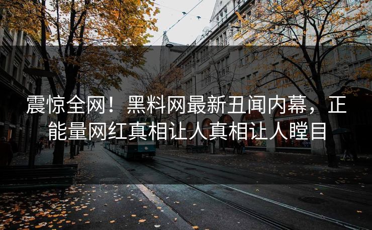 震惊全网！黑料网最新丑闻内幕，正能量网红真相让人真相让人瞠目