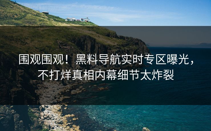 围观围观！黑料导航实时专区曝光，不打烊真相内幕细节太炸裂