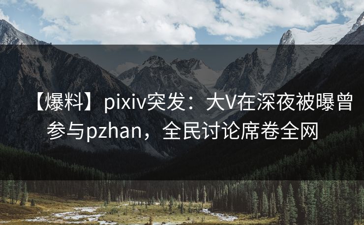 【爆料】pixiv突发：大V在深夜被曝曾参与pzhan，全民讨论席卷全网