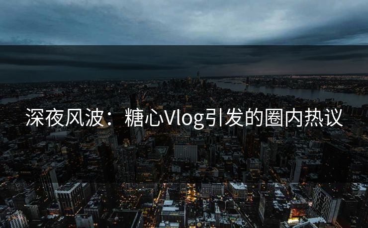 深夜风波：糖心Vlog引发的圈内热议