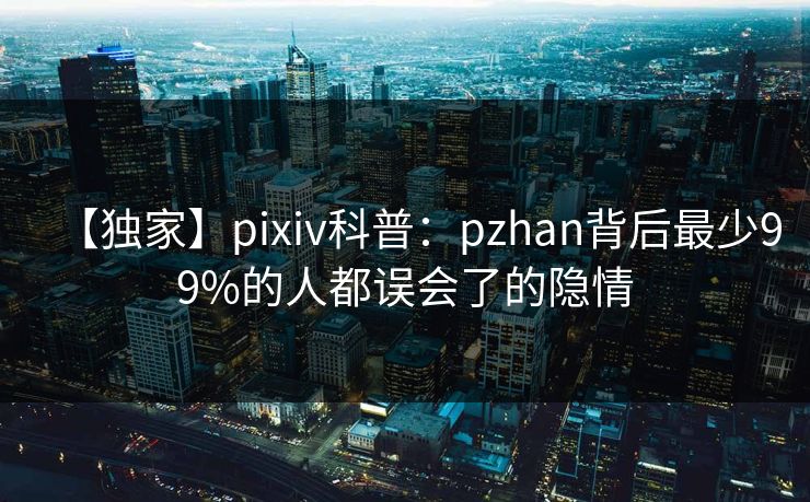【独家】pixiv科普:pzhan背后最少99%的人都误会了的隐情 【独家】pixiv科普:pzhan背后最少99%的人都误会了的隐情